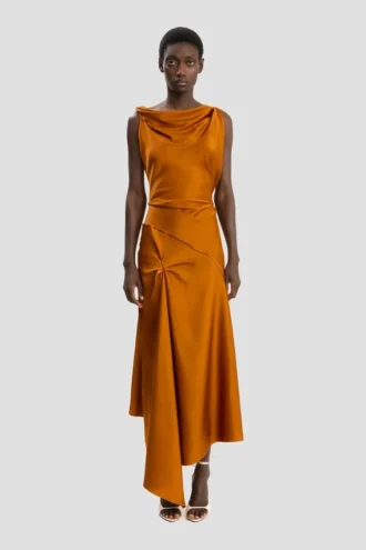 Posy Midi-Kleid in Bronze