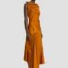 Posy Midi-Kleid in Bronze