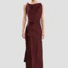 Posy Midi-Kleid in Burgunderrot