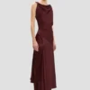 Posy Midi-Kleid in Burgunderrot