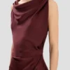 Posy Midi-Kleid in Burgunderrot