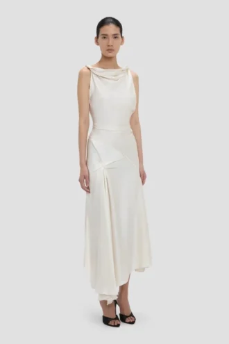 Posy Midi-Kleid in Elfenbein Posy Midi-Kleid in Elfenbein