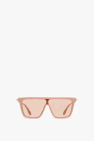 Rechteckige Schildsonnenbrille in Nude Rechteckige Schildsonnenbrille in Nude