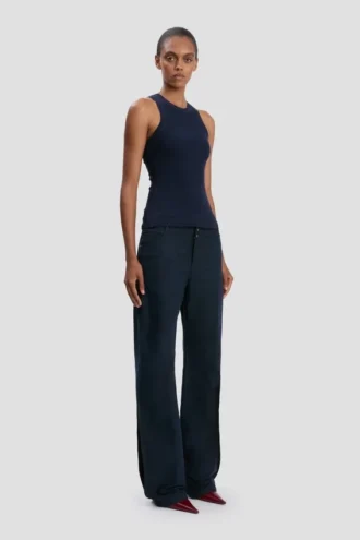 Rib-Tanktop in Marineblau
