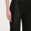 Satin-Hose mit Bund in Schwarz