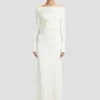 Schulterfreies Abendkleid in Elfenbein