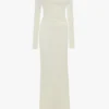 Schulterfreies Abendkleid in Elfenbein