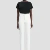 Slim-Fit-Jeans mit hoher Taille in gewaschenem Weiß