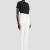 Slim-Fit-Jeans mit hoher Taille in gewaschenem Weiß