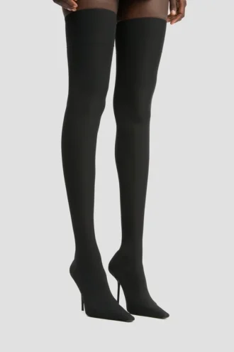 Sloane Stiletto-Jersey-Stiefel 100 in Schwarz Sloane Stiletto-Jersey-Stiefel 100 in Schwarz