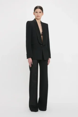 Smokingjacke mit Schalkragen in Schwarz