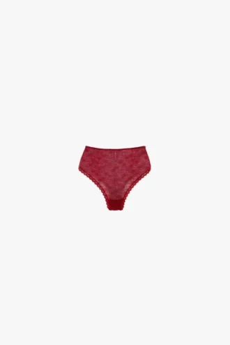 Spitzen-Monogramm-Slip in Poppy Red
