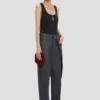 Split Tank Top in Schwarz