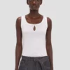 Split Tank Top in Weiß