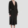 Strickjacke mit Zopfmuster und Taschen in Schwarz