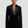 Taillierte Jacke aus schwarzem Samt