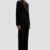 Taillierte Jacke aus schwarzem Samt