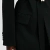 Taillierte Jacke mit Gürtel in Schwarz