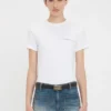Tailliertes T-Shirt mit kleinem Logo in Weiß Tailliertes T-Shirt mit kleinem Logo in Weiß