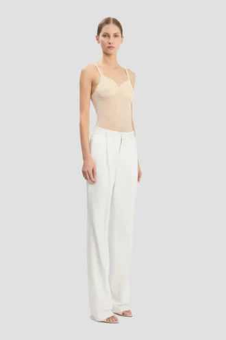 Tailored Straight Leg Trouser in Elfenbein