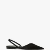 The Victoria Angle Halter Back Flat aus schwarzem Satin