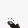 The Victoria Angle Halter Back Flat aus schwarzem Satin