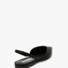 The Victoria Angle Halter Back Flat aus schwarzem Satin