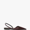 The Victoria Angle Halterback-Ballerinas aus kastanienbraunem Satin