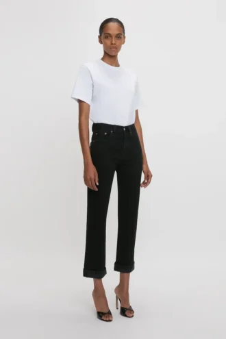 The Victoria Jeans in gewaschenem Schwarz
