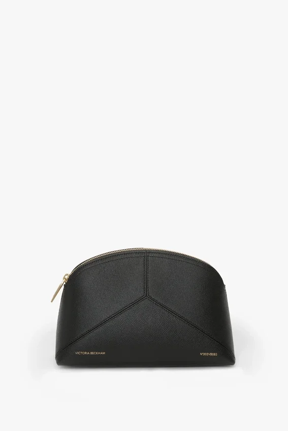 The Victoria Large Travel Pouch aus schwarzem Leder The Victoria Large Travel Pouch aus schwarzem Leder