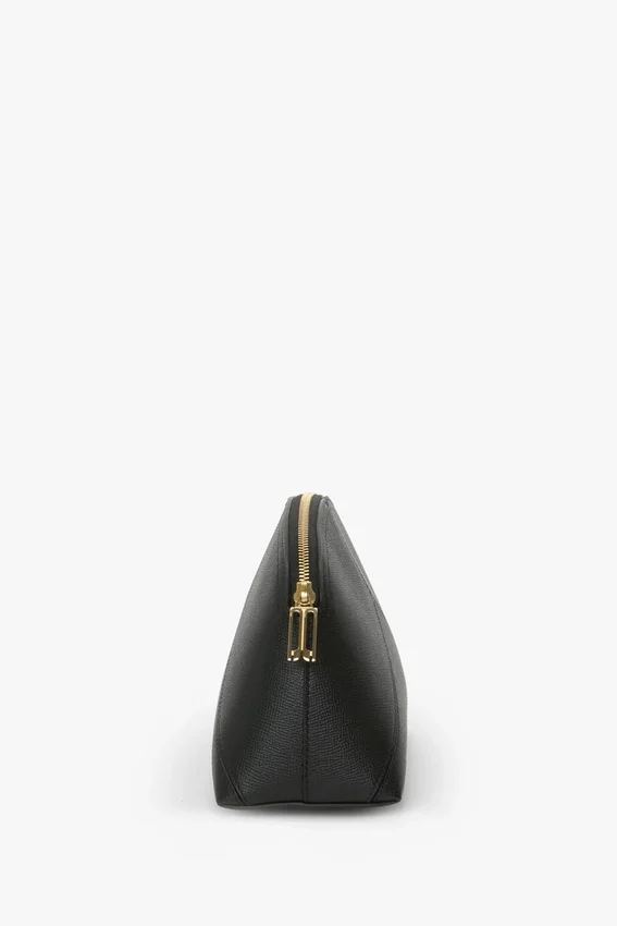 The Victoria Large Travel Pouch aus schwarzem Leder The Victoria Large Travel Pouch aus schwarzem Leder
