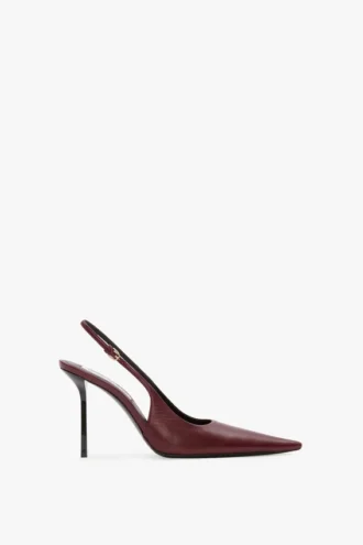 The Victoria Stiletto Slingback 100 aus burgunderrotem Leder The Victoria Stiletto Slingback 100 aus burgunderrotem Leder