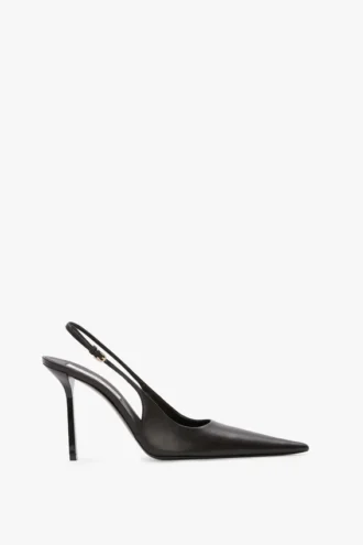 The Victoria Stiletto Slingback 100 aus schwarzem Leder The Victoria Stiletto Slingback 100 aus schwarzem Leder