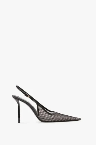 The Victoria Stiletto Slingback 100 aus schwarzem Mesh The Victoria Stiletto Slingback 100 aus schwarzem Mesh