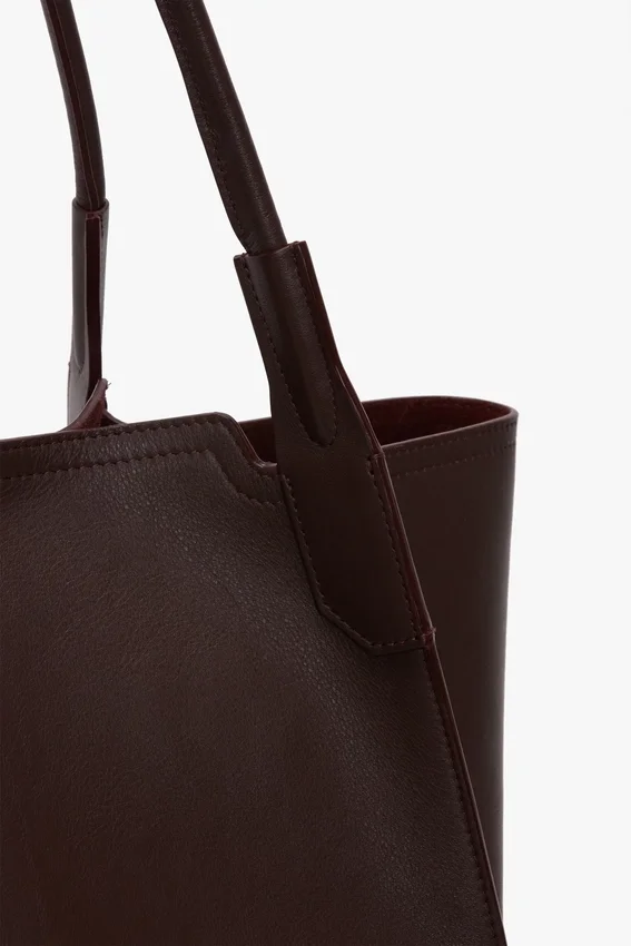 The Victoria Tote Bag Large aus burgunderrotem Leder The Victoria Tote Bag Large aus burgunderrotem Leder