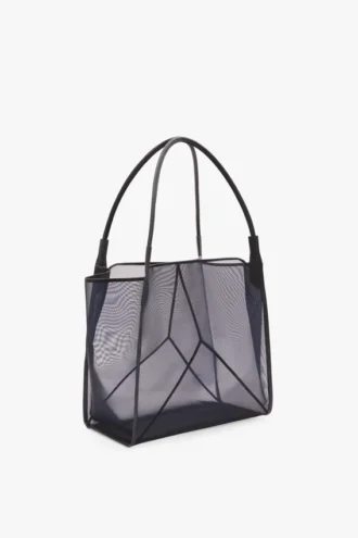 The Victoria Tote Bag Large aus marineblauem Netzstoff
