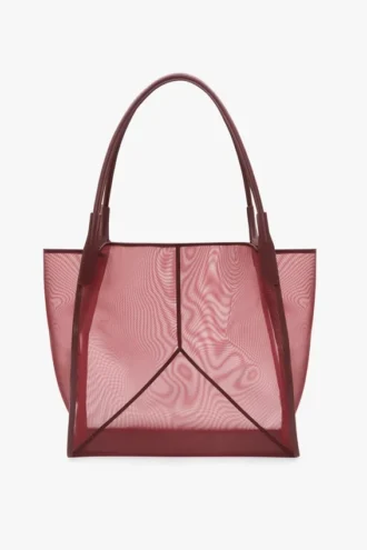 The Victoria Tote Bag Large in Burgundy Mesh