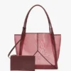 The Victoria Tote Bag Large in Burgundy Mesh