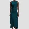 Twist-Kleid in Dunkelblaugrün