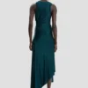 Twist-Kleid in Dunkelblaugrün