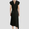 Twist Shoulder Dress in Schwarz