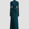 Twist-Taillenkleid in Dunkelblaugrün Twist-Taillenkleid in Dunkelblaugrün