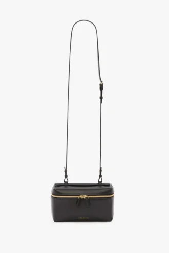 Vanity Crossbody aus schwarzem Leder