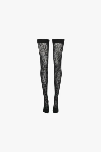 VB Monogram-Strumpfhalter aus Spitze in Schwarz VB Monogram-Strumpfhalter aus Spitze in Schwarz