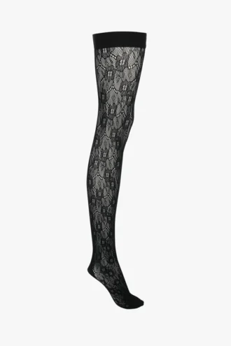 VB Monogram-Strumpfhalter aus Spitze in Schwarz VB Monogram-Strumpfhalter aus Spitze in Schwarz