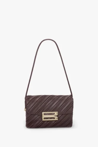 Weiche Dorian-Tasche aus burgunderrotem, plissiertem Leder Weiche Dorian-Tasche aus burgunderrotem, plissiertem Leder